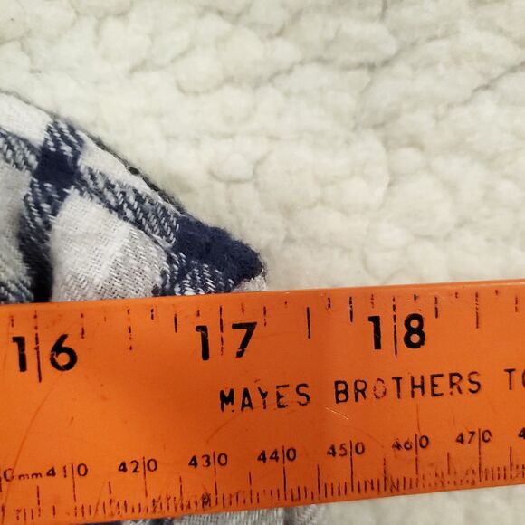 American Eagle Women's Boyfriend Fit Flannel Shirt - Size Small - Blue/White - Picture 11 of 16